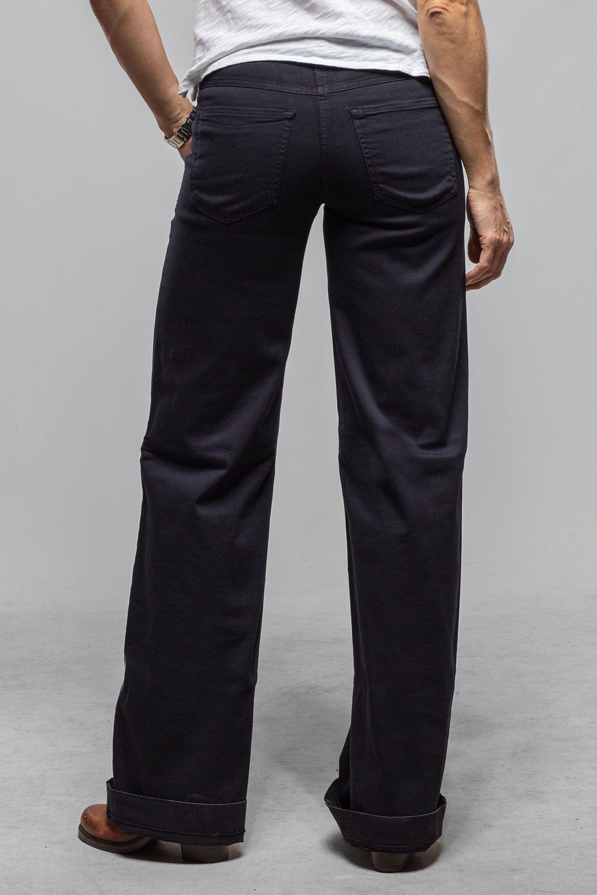 Mac Jeans MAC Wide Authentic High Stretch Gabardine In Dark Blue Ladies - Pants - Jeans