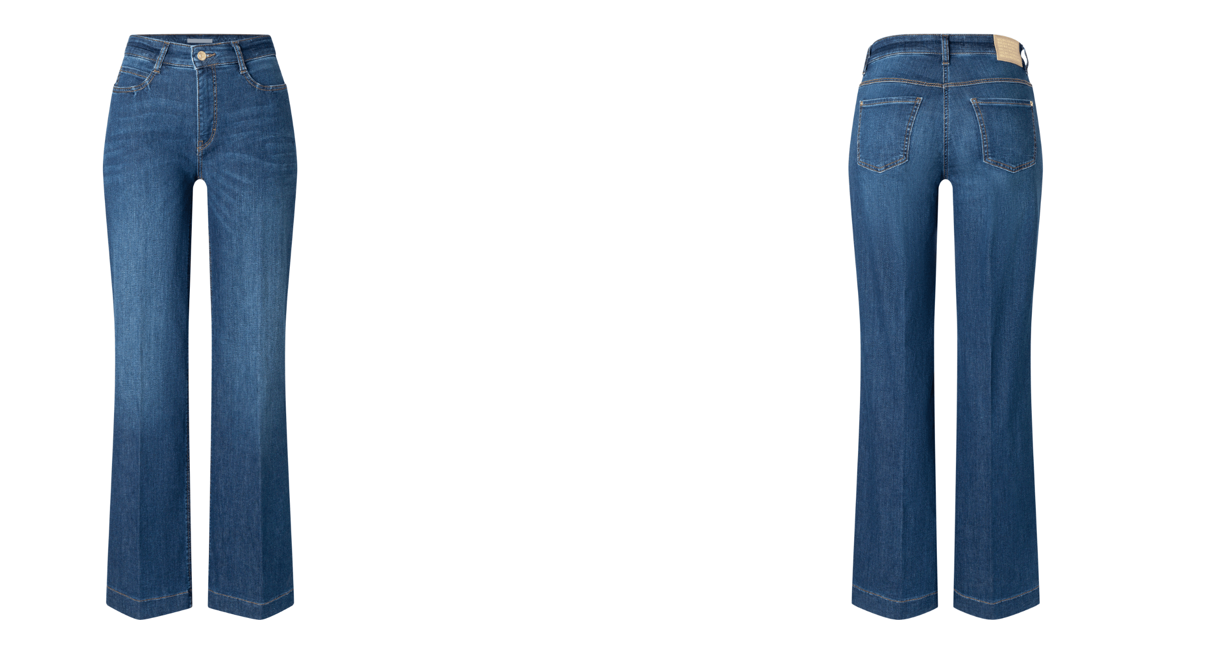 MAC Wide Authentic Stretch Denim In Fashion Blue Washed - AXEL'S