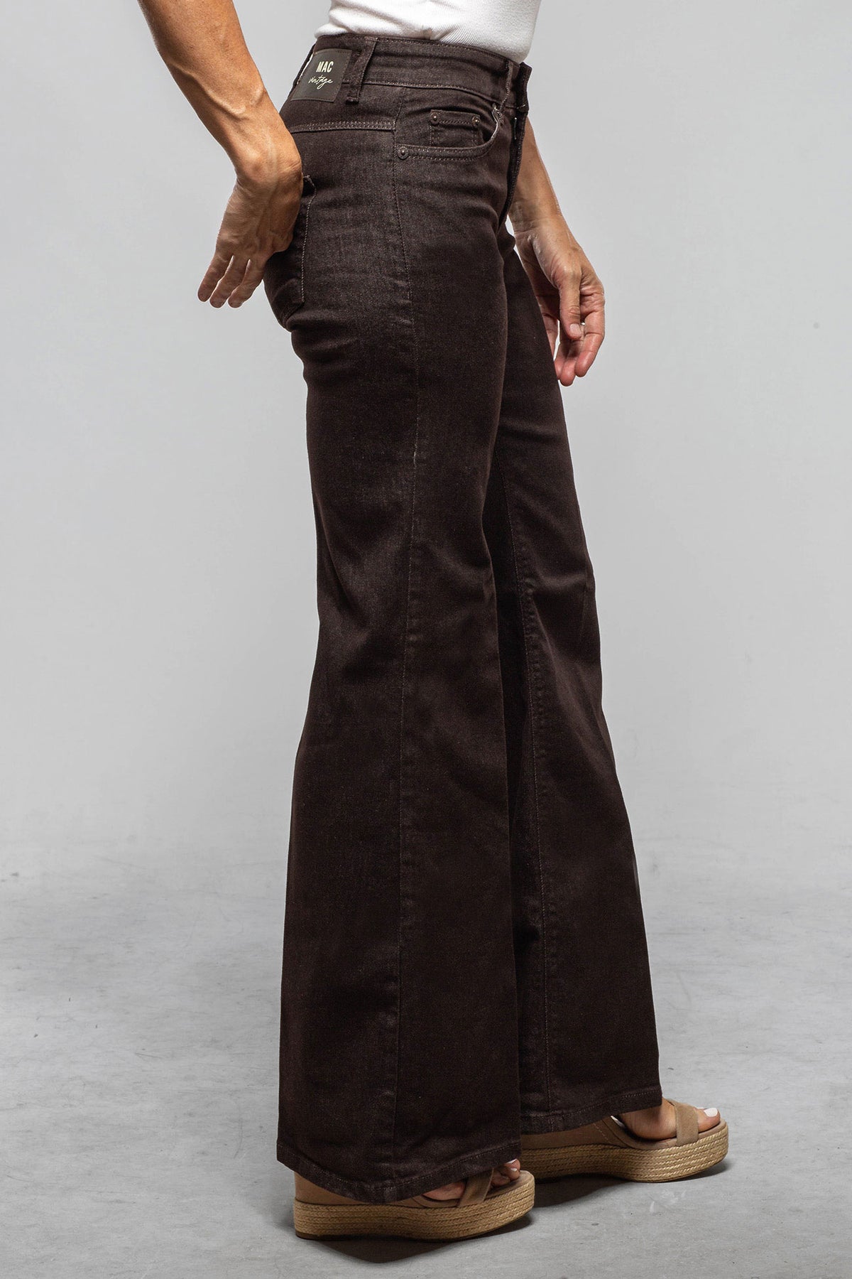 Mac Jeans MAC Wide Flare In Brown Rinsed Ladies - Pants - Jeans