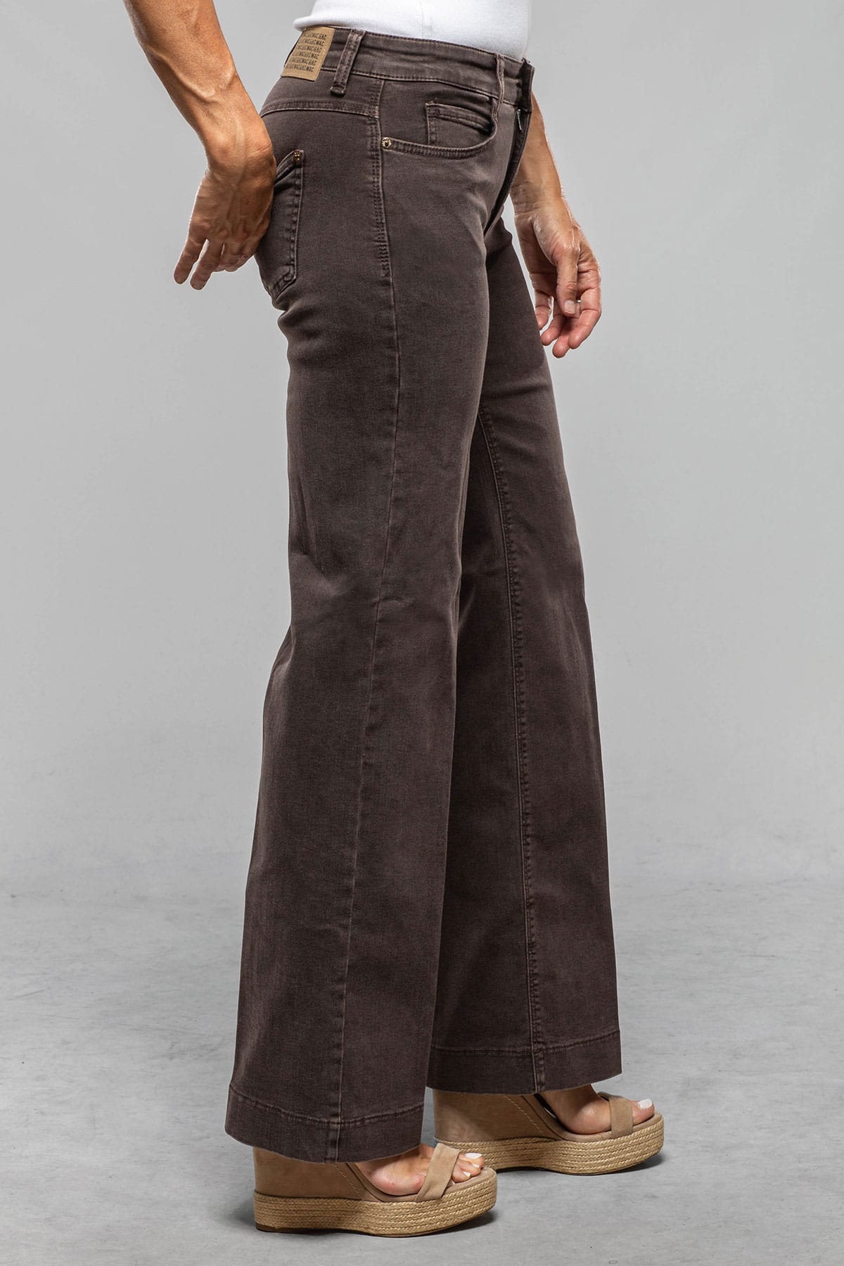 Mac Jeans MAC Wide In Brown Stone Wash Ladies - Pants - Jeans