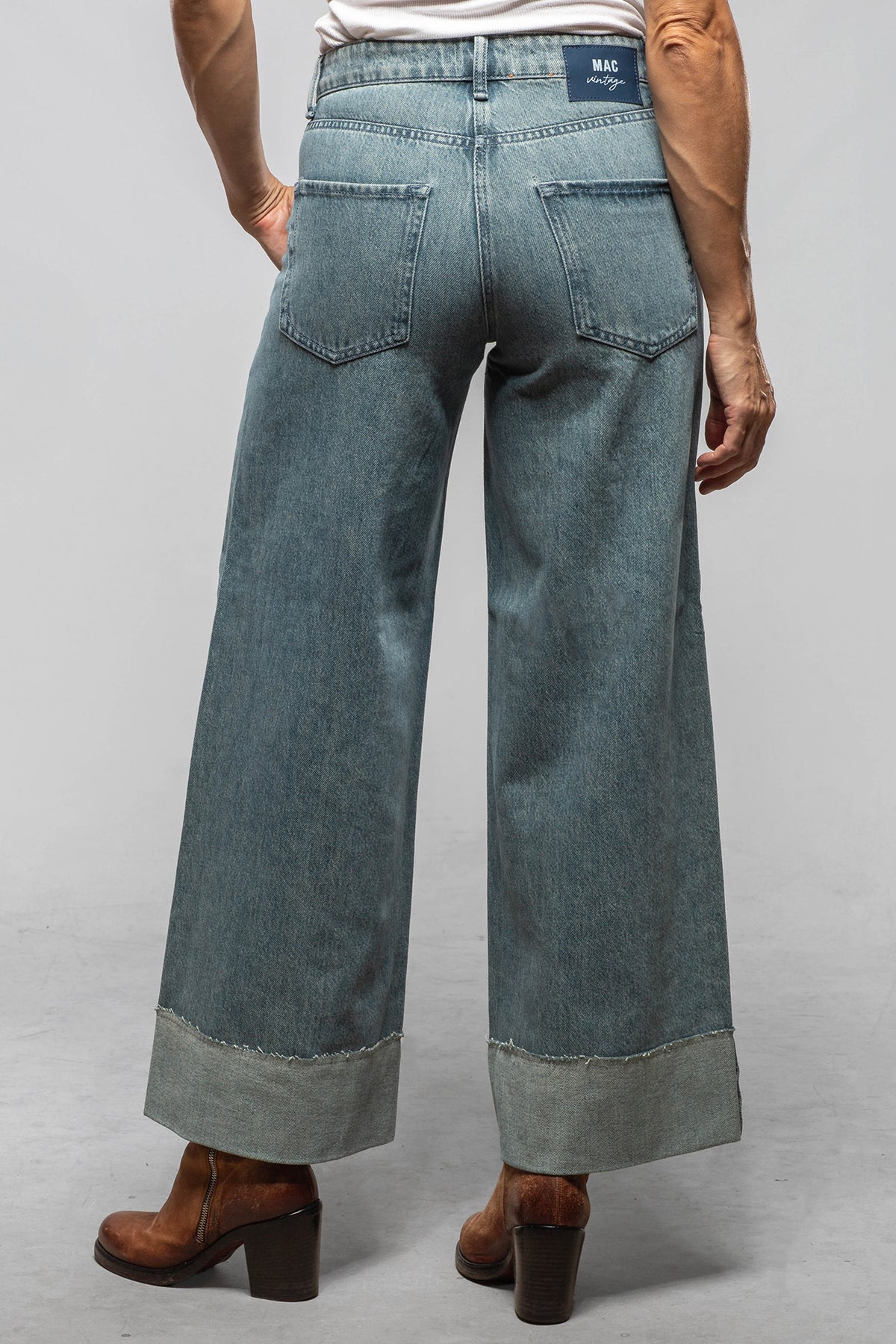 Mac Jeans Nevada Superwide Greenblue Ladies - Pants - Jeans
