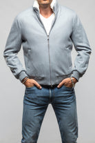 Mandelli Freeman Cashmere Mink Jacket In Light Blue Mens - Outerwear - Cloth