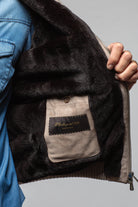 Mandelli Freeman Cashmere Mink Jacket In Sand Mens - Outerwear - Cloth
