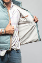Mandelli Gibbs Heathered Wool Vest In Blue Mens - Outerwear - Cloth