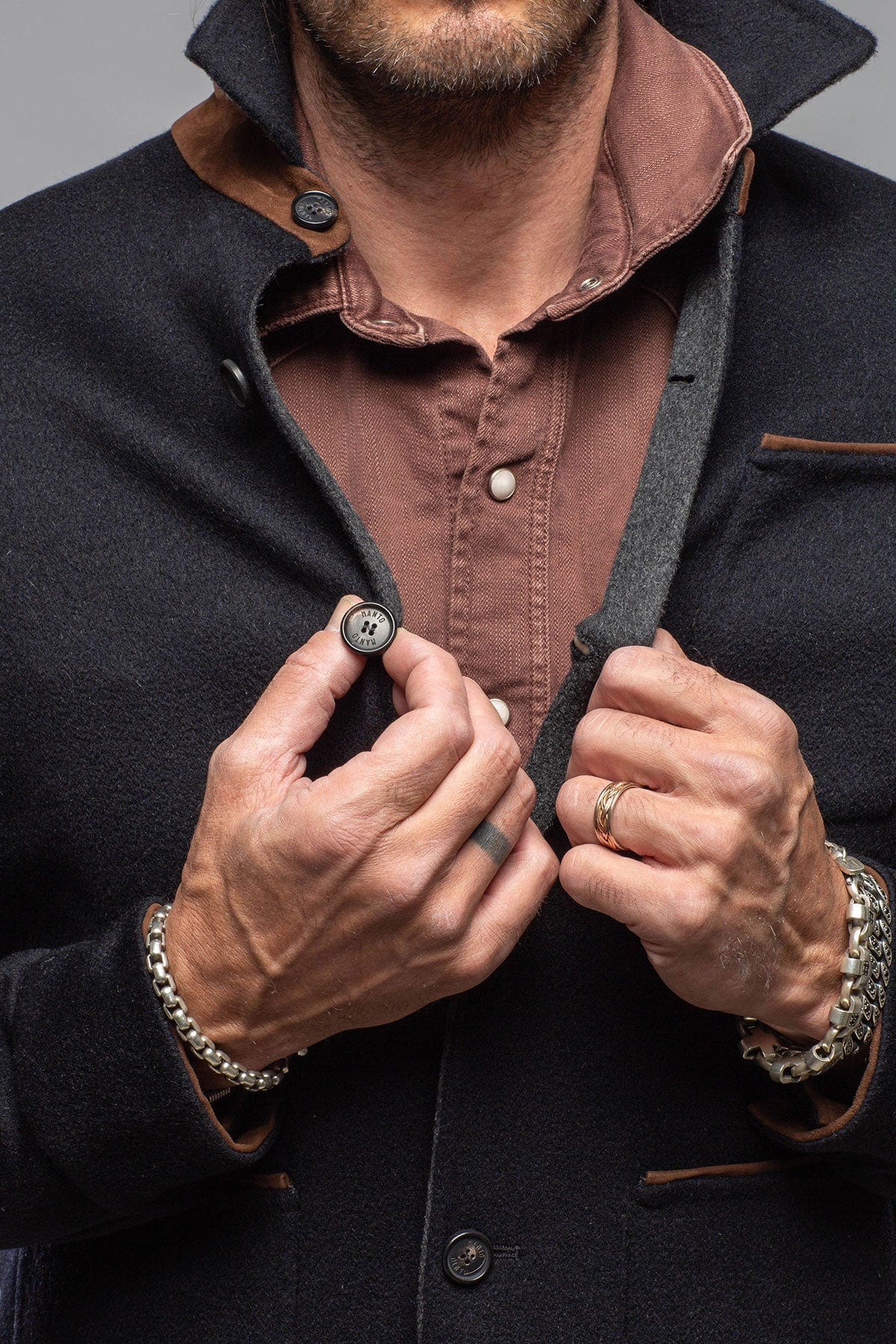 Manto Absaroka Cashmere Jacket In Navy Mens - Outerwear - Cloth
