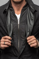 Manto Barker Buffalo Suede Jacket In Black Mens - Outerwear - Leather