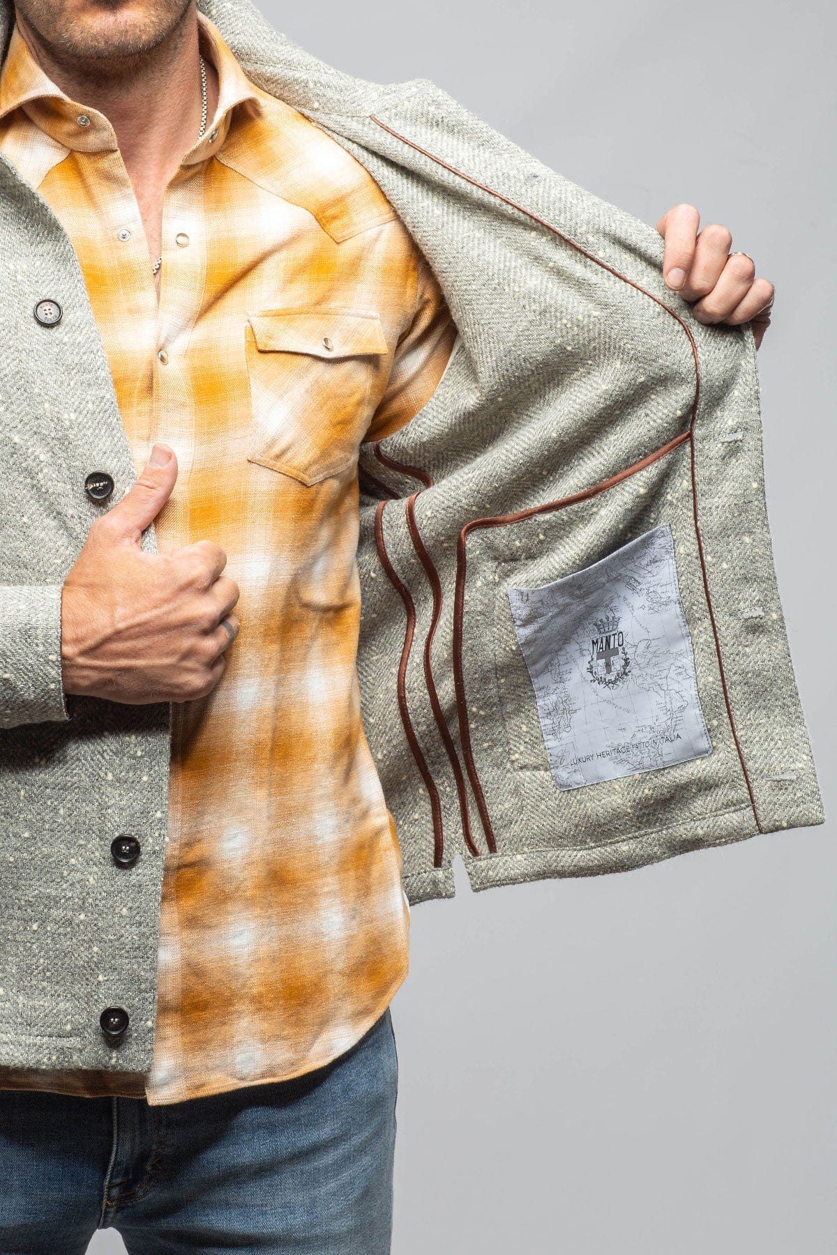 Bitterroot Donegal Overshirt In Grey - AXEL'S