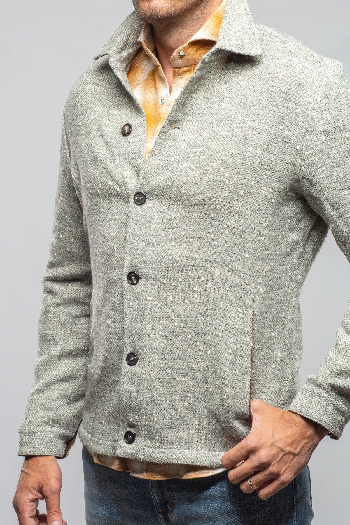 Bitterroot Donegal Overshirt In Grey - AXEL'S