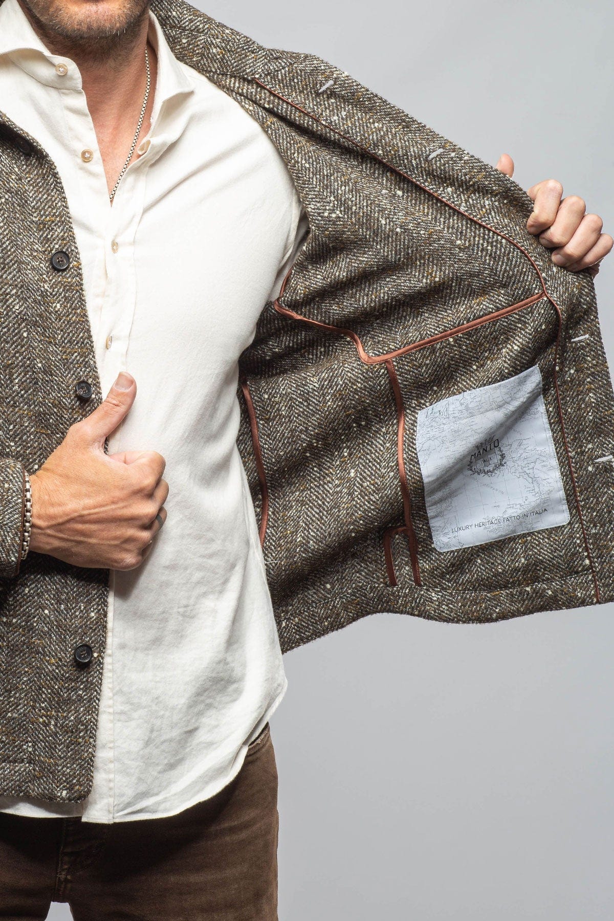 Black Reef Donegal Overshirt In Tweed - AXEL'S