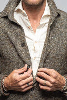 Black Reef Donegal Overshirt In Tweed - AXEL'S
