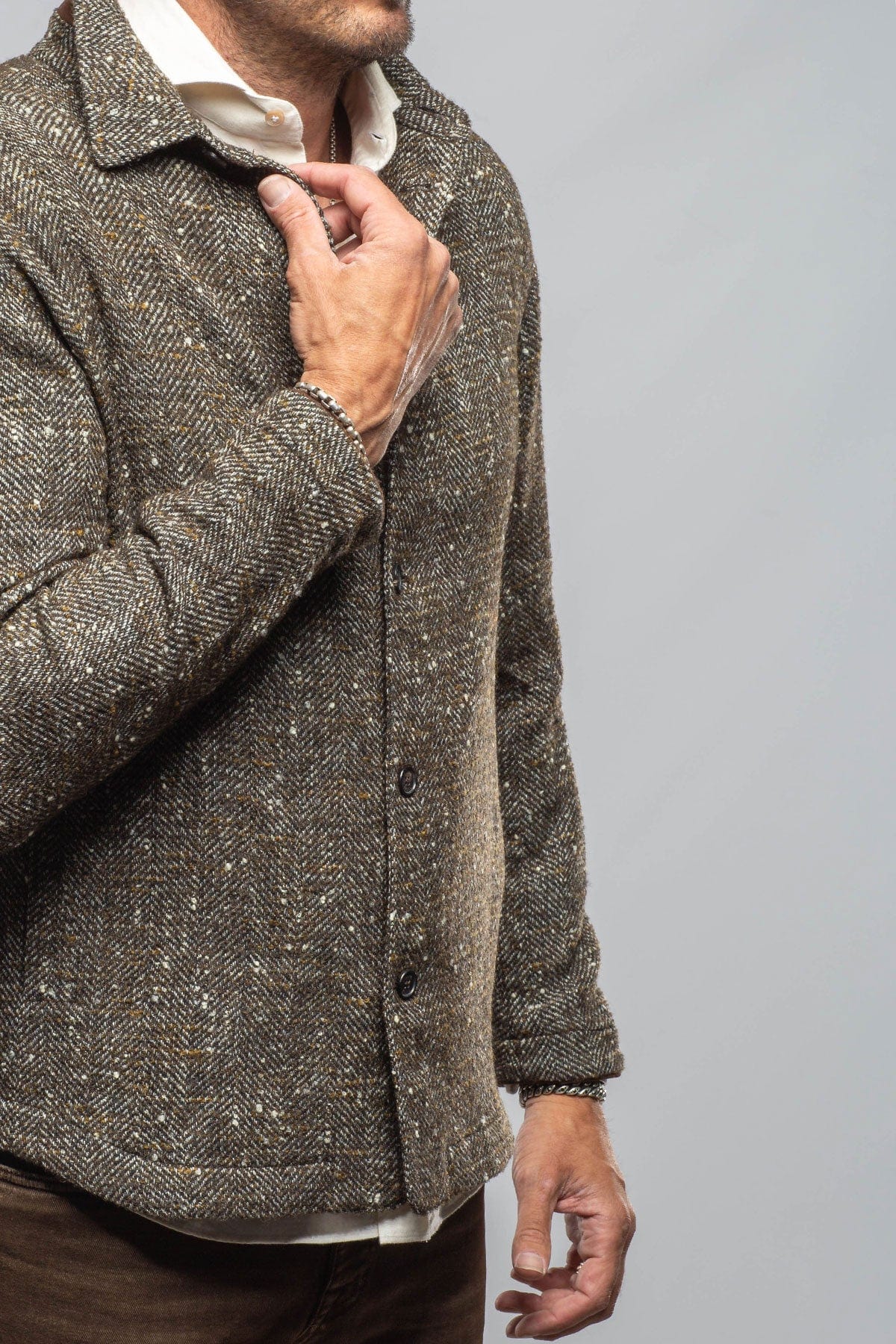 Black Reef Donegal Overshirt In Tweed - AXEL'S