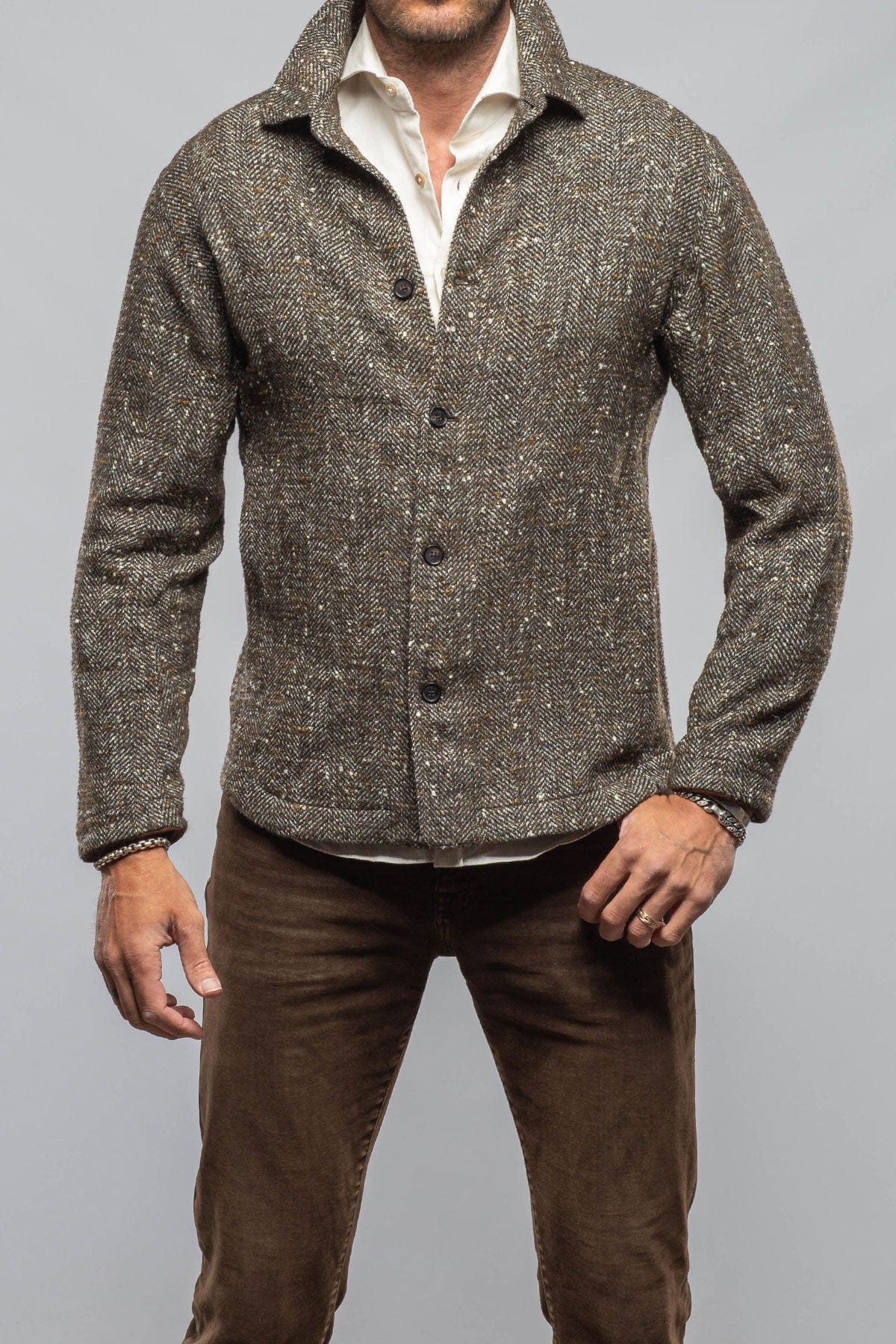 Black Reef Donegal Overshirt In Tweed - AXEL'S
