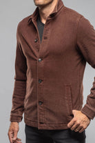 Calderwood Garment Dyed Shirt Jacket In Chocolate - AXEL'S