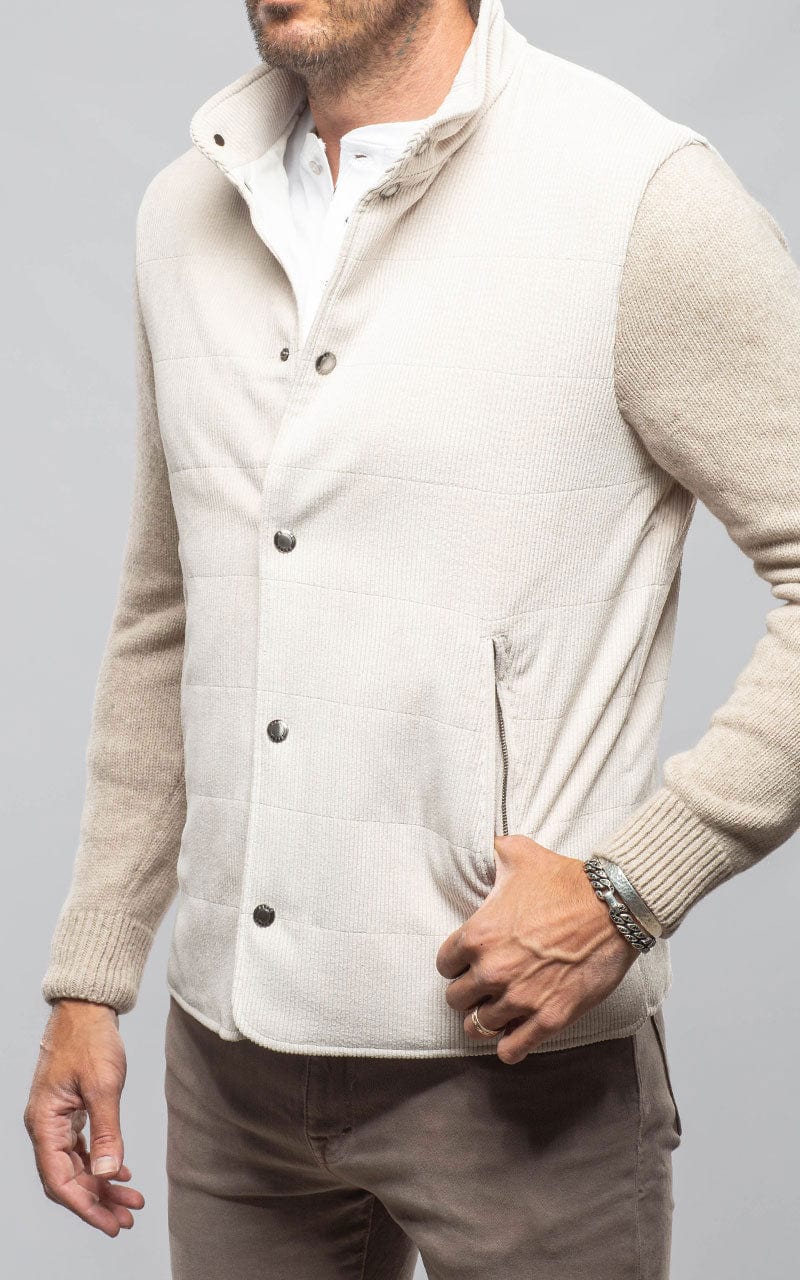 Cayuse Corduroy Jacket With Knit Sleeve In Cream - AXEL'S