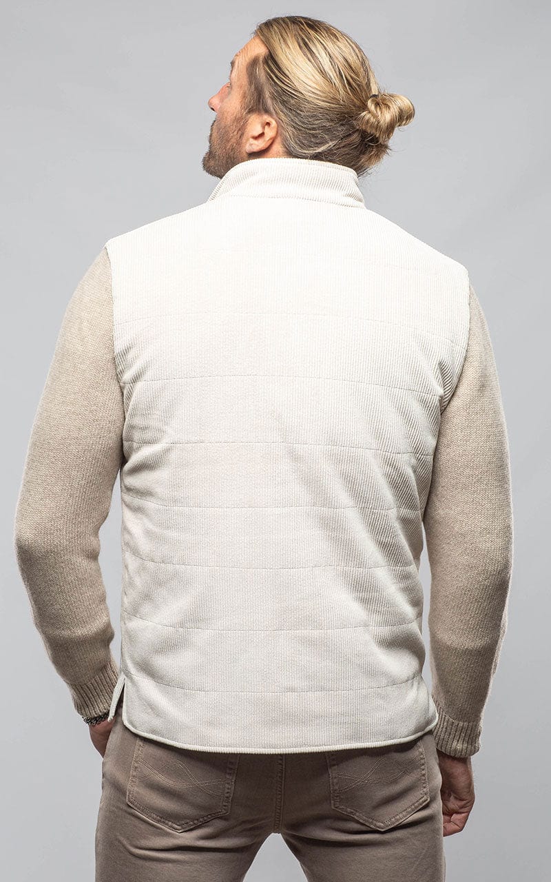 Cayuse Corduroy Jacket With Knit Sleeve In Cream - AXEL'S