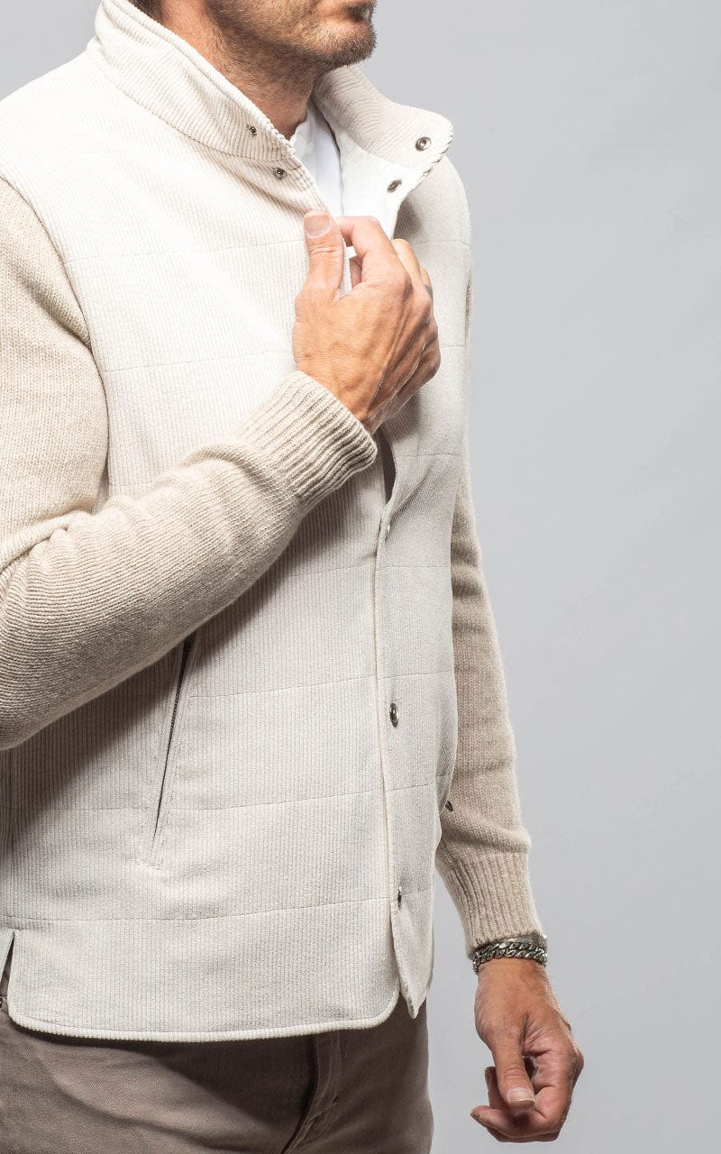 Cayuse Corduroy Jacket With Knit Sleeve In Cream - AXEL'S