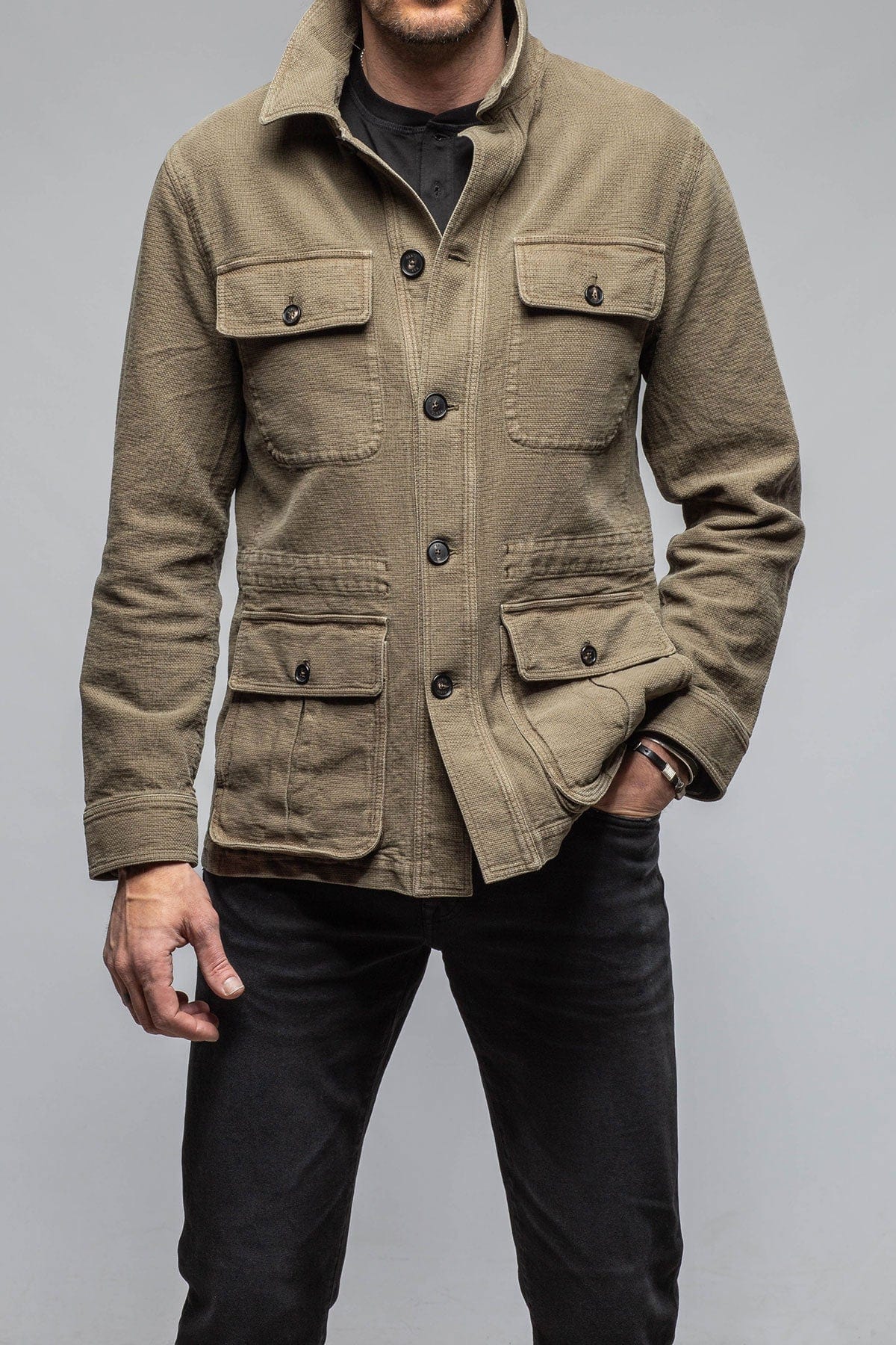 Chinaco Safari Jacket In Moss Grey - AXEL'S