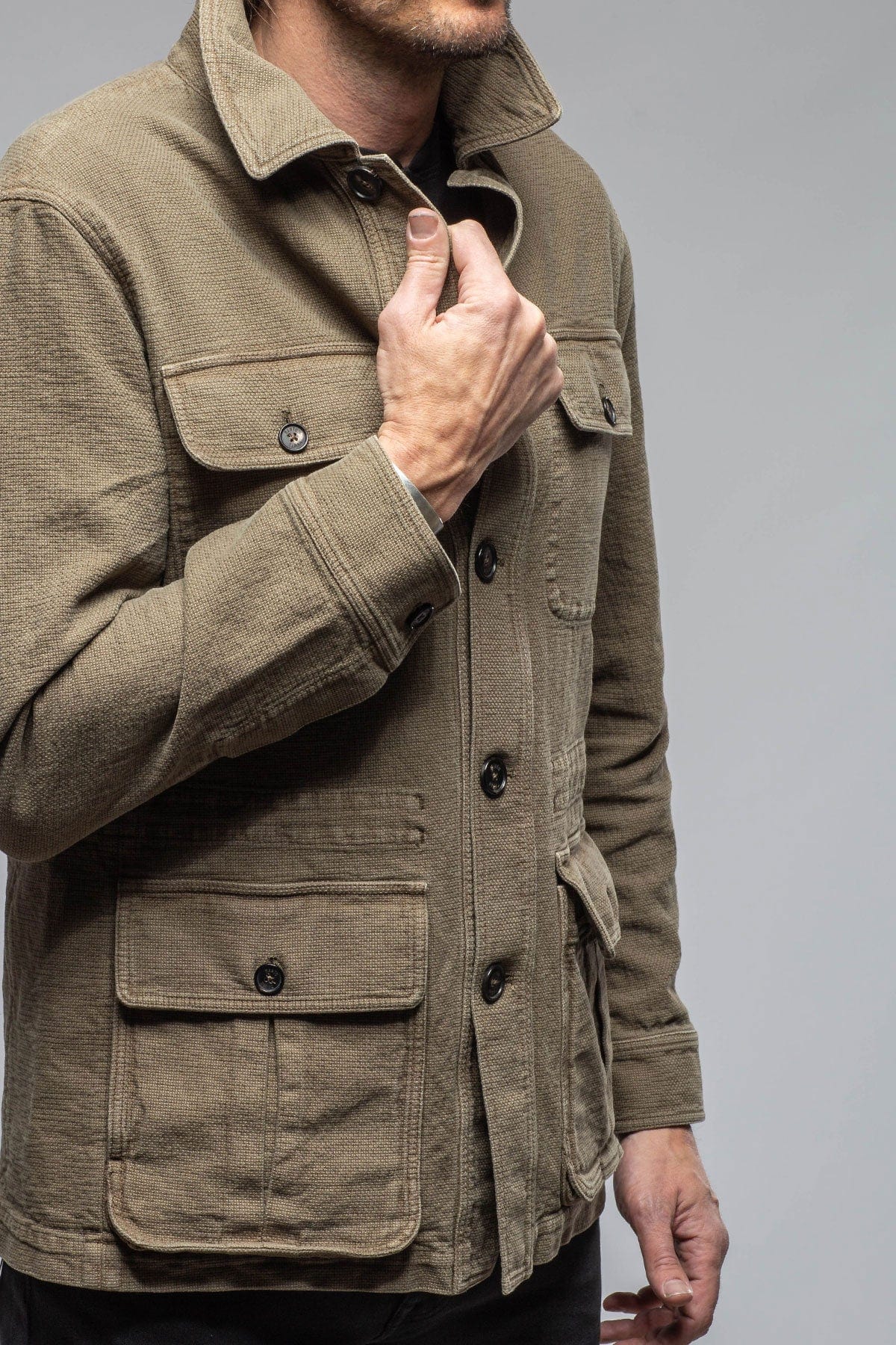 Chinaco Safari Jacket In Moss Grey - AXEL'S