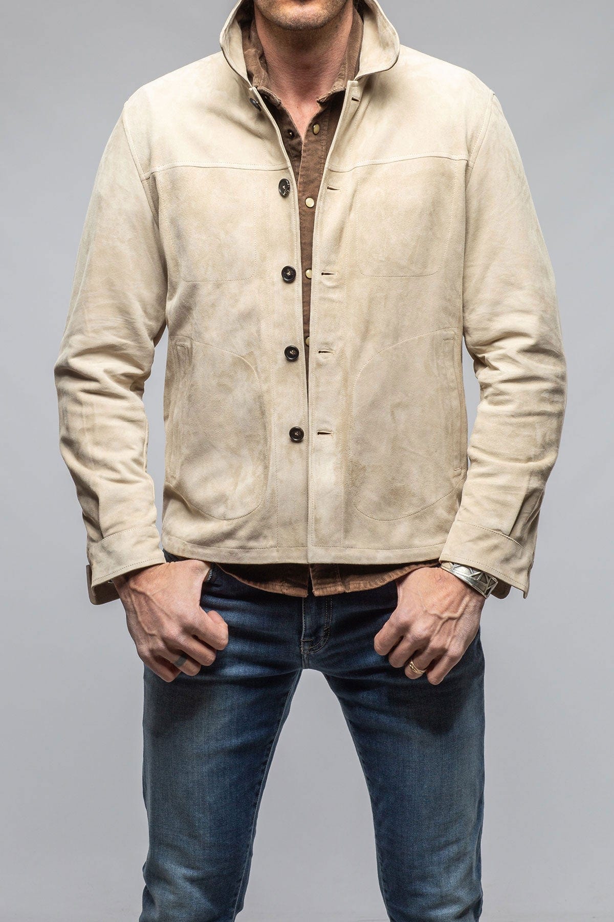 Corralejo Suede Overshirt In Palomino - AXEL'S