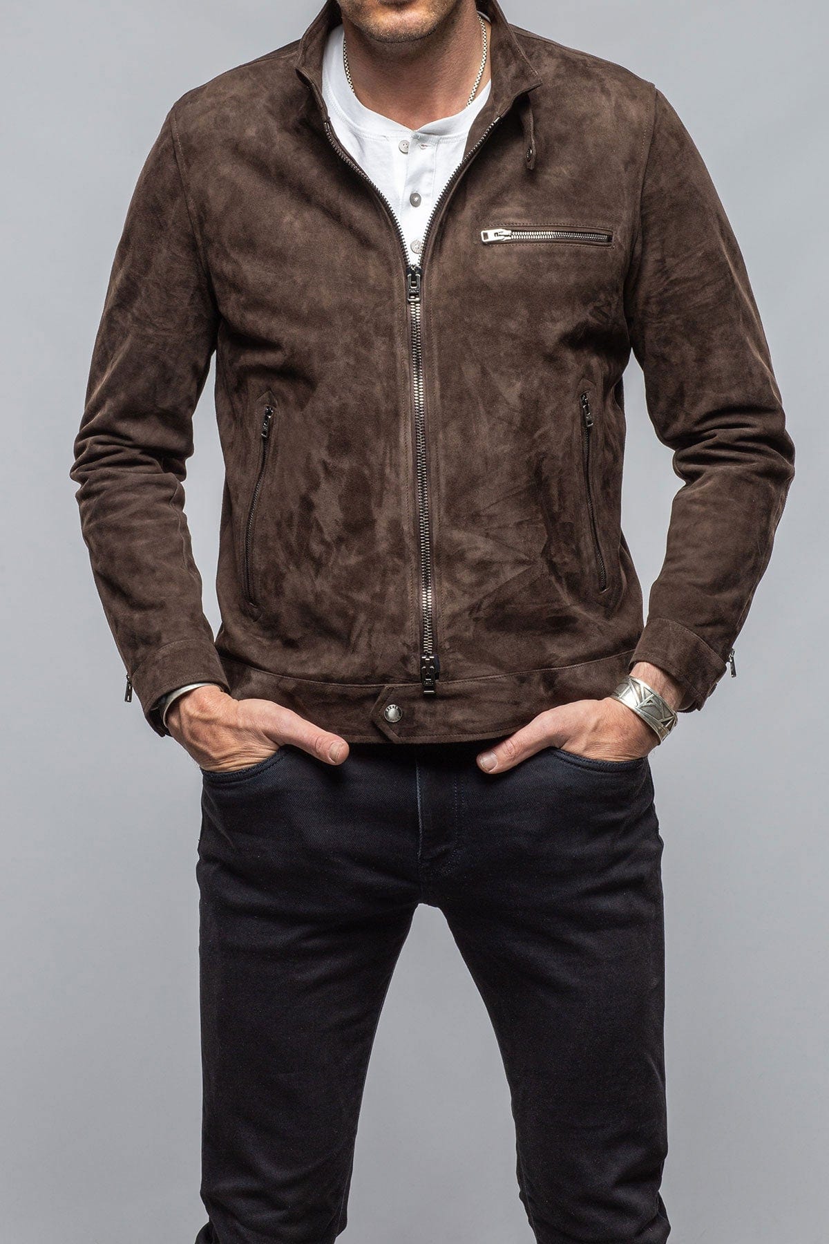 Lunazul Biker Blouson In Brown - AXEL'S