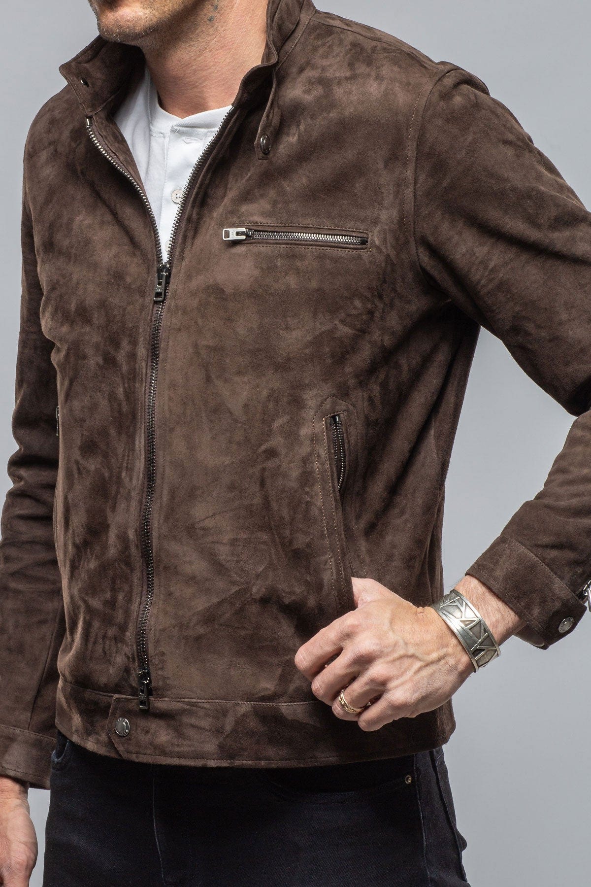 Lunazul Biker Blouson In Brown - AXEL'S