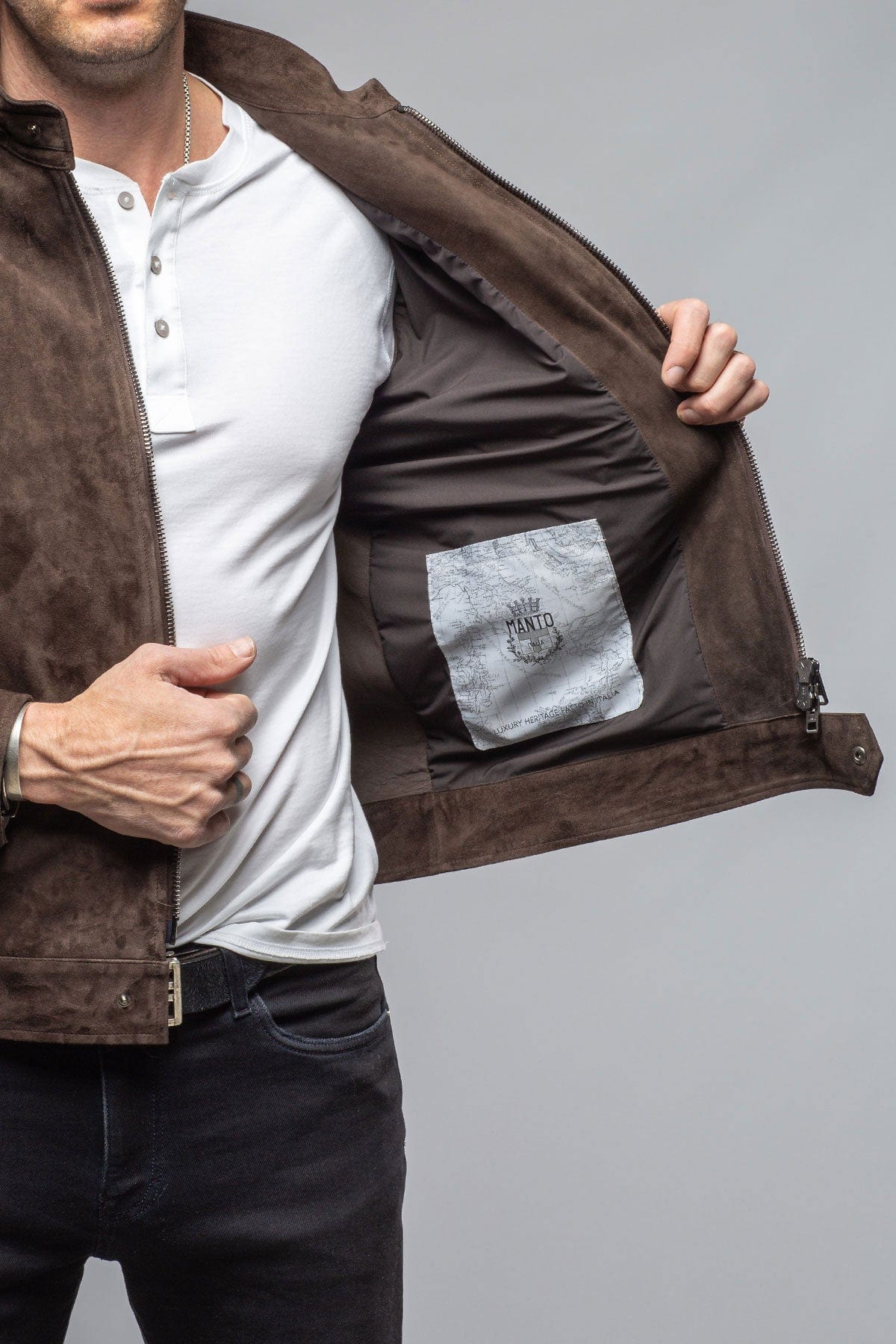 Manto Lunazul Biker Blouson In Brown | Axel's of Vail