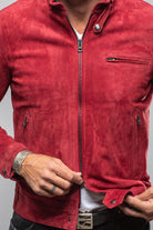 Manto McBride Moto Jacket In Burgundy Mens - Outerwear - Leather