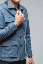 Santera Cashmere Field Jacket In Light Blue - AXEL'S