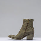 Agave Moss Boot W/ Burgundy Heel Star - AXEL'S