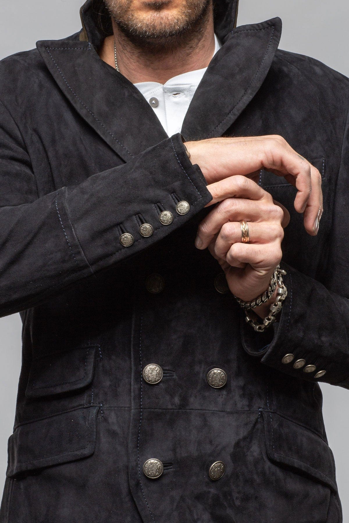 Meindl Ernesto Double Breasted Jacket In Navy | Axel's of Vail