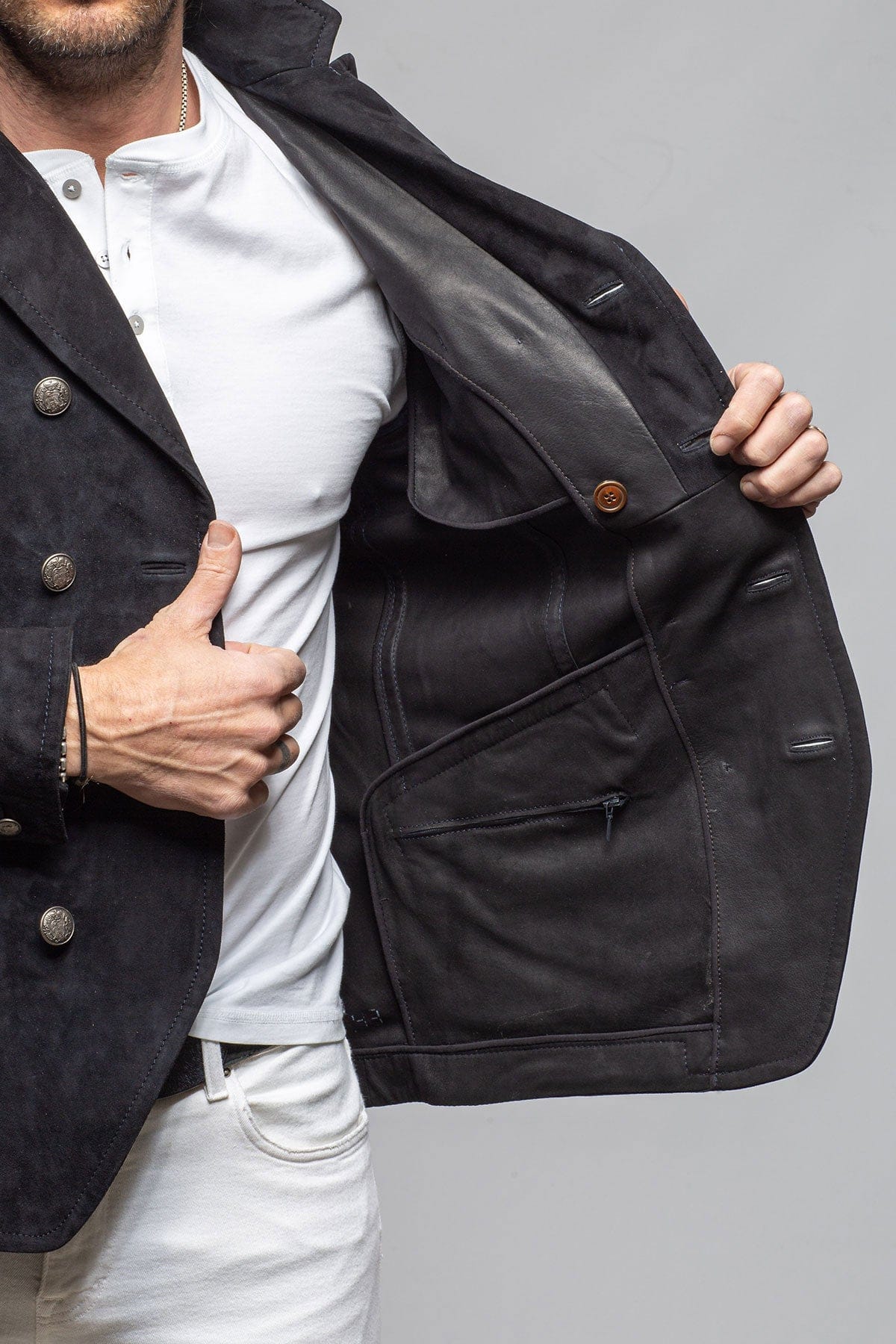 Meindl Ernesto Double Breasted Jacket In Navy | Axel's of Vail