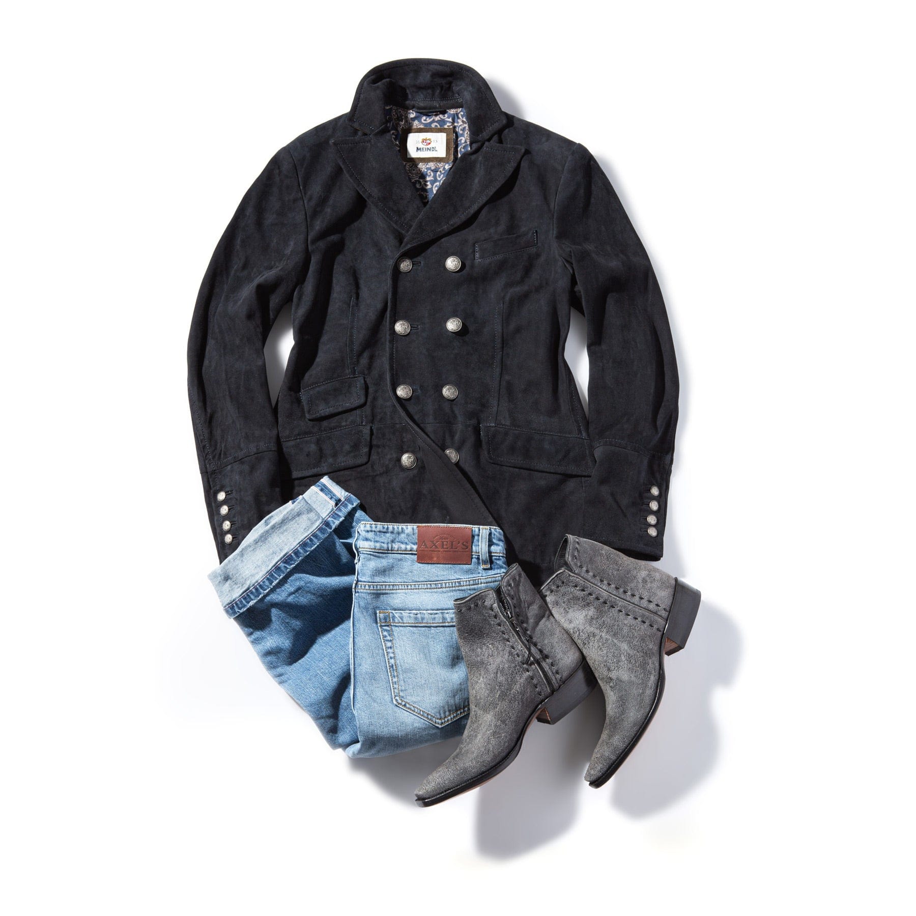 Ernesto Double Breasted Jacket In Navy - AXEL'S