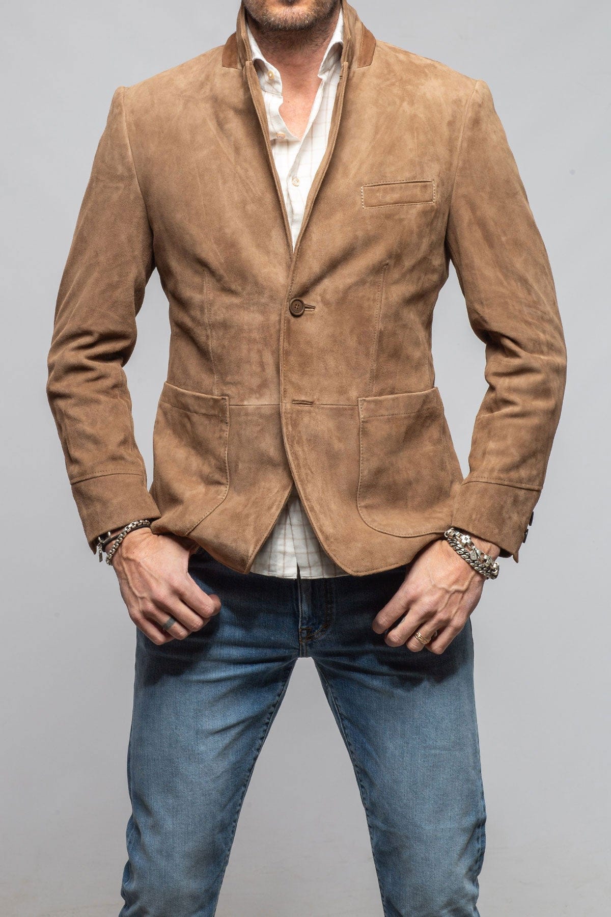 New Smooth Blazer In Light Tan - AXEL'S