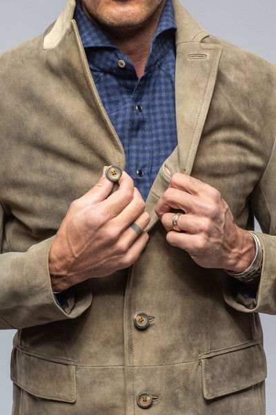 Ryan Suede Jacket in Old Grey - AXEL'S