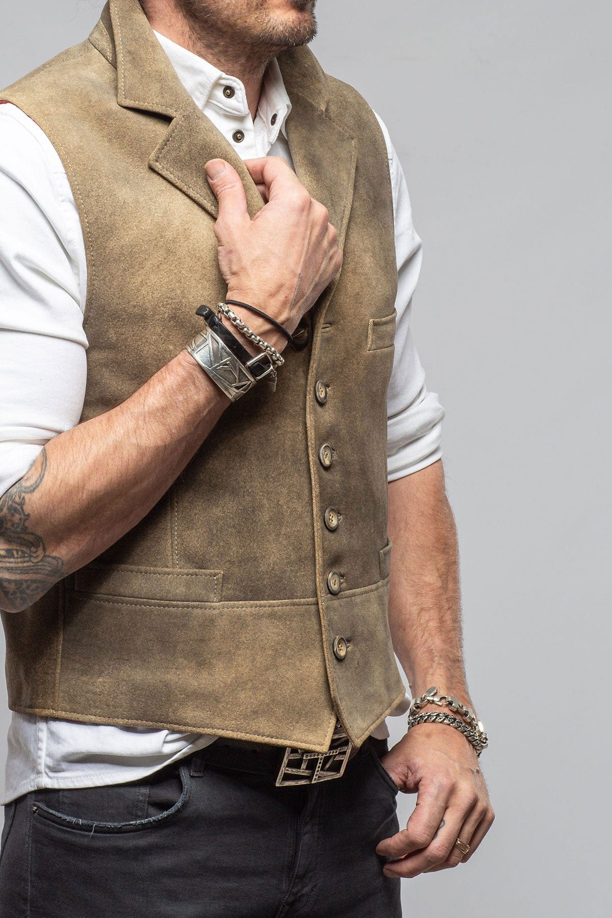 Meindl | Trapp Notch Collared Vest In Vintage Grey | Axel's of Vail