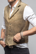 Meindl Trapp Notch Collared Vest In Vintage Grey Mens - Outerwear - Leather