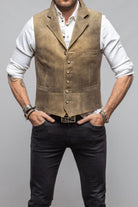 Meindl Trapp Notch Collared Vest In Vintage Grey Mens - Outerwear - Leather