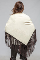 Miraggio Ponderosa Cashmere Ecru Shawl W/ Chocolate Plonge Fringe Ladies - Accessories - Scarves
