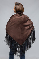 Ponderosa Reversible Cashmere Fringe Shawl In Midnight/Chocolate - AXEL'S