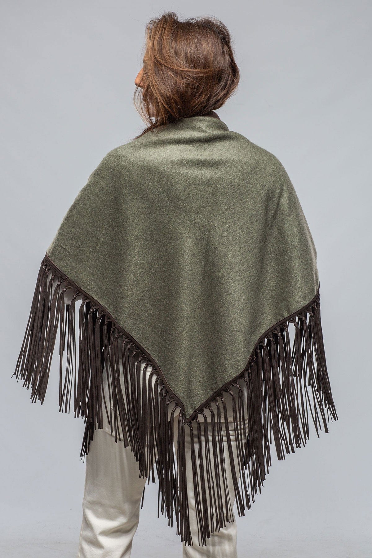 Cashmere Poncho -Light popular Olive