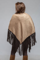 Ponderosa Reversible Cashmere Fringe Shawl In Rust/Camel - AXEL'S