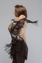 Ponderosa Reversible Cashmere Fringe Shawl In Rust/Camel - AXEL'S