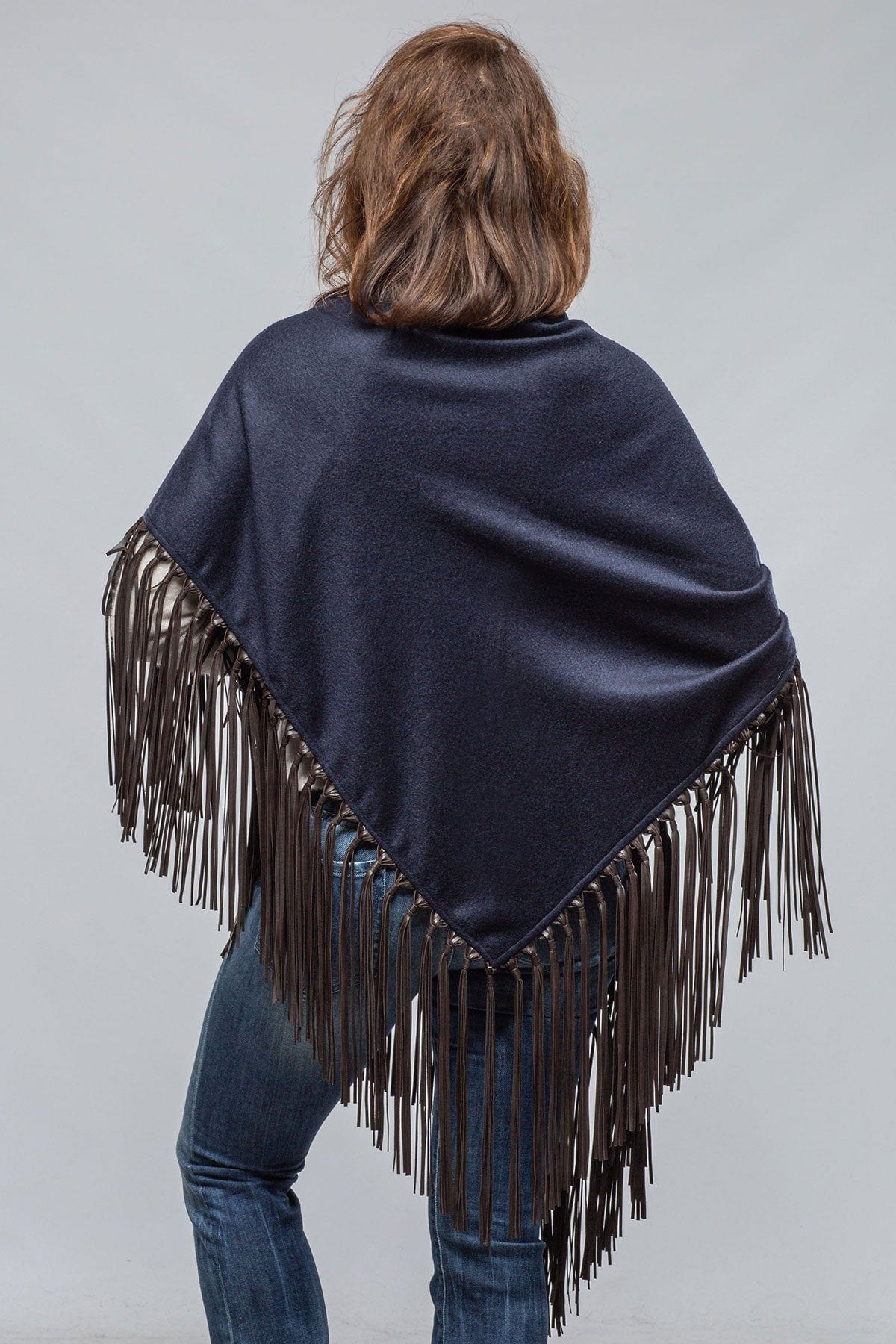 Ponderosa Reversible Cashmere Fringe Shawl In Rust/Camel - AXEL'S