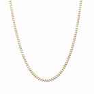 3 Prong, Yellow Gold Tennis Necklace - AXEL'S