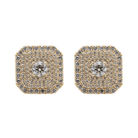 Diamond & Gold Octagon Oomph Earrings - AXEL'S