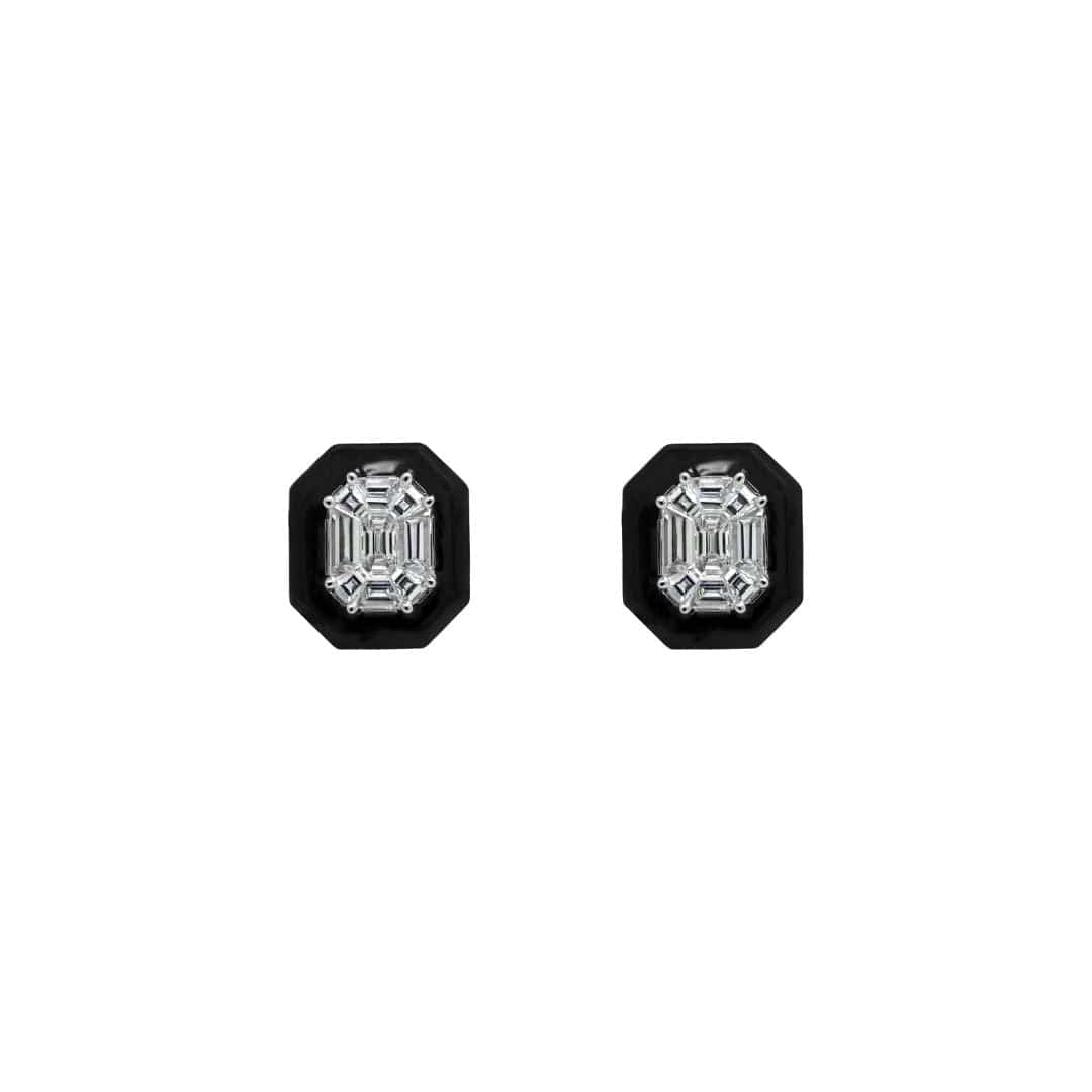 Octagon Hues Diamond Earrings - AXEL'S