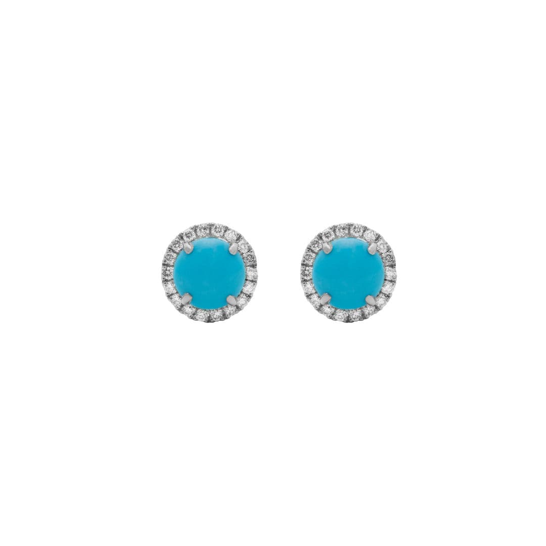 Turquoise, Diamond & White Gold Earrings - AXEL'S