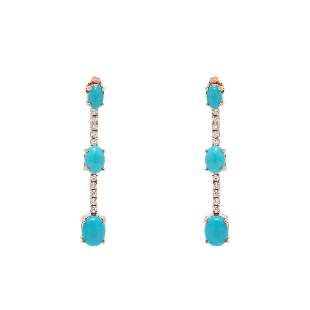 Turquoise Tonic & Rose Gold Earrings I - AXEL'S