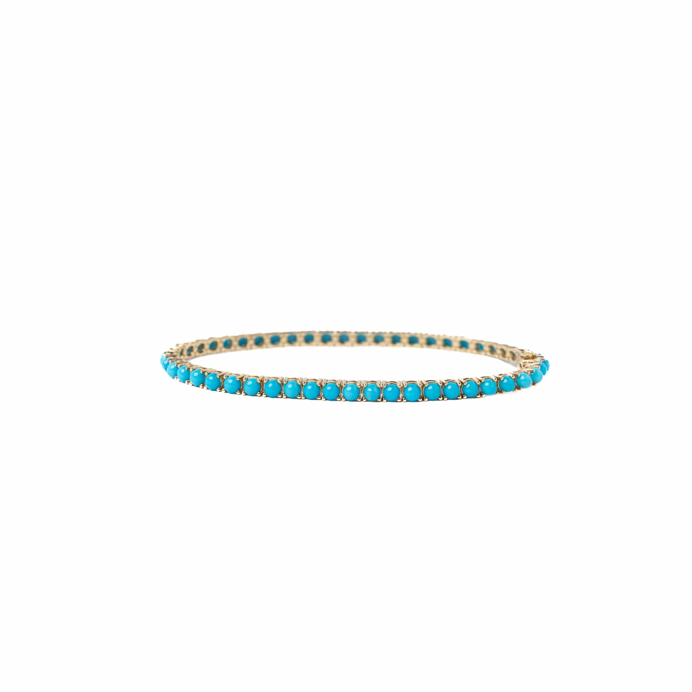 Turquoise & Yellow Gold Tennis Bracelet - AXEL'S