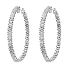 White Gold & Diamond Linear Luster Earrings - AXEL'S